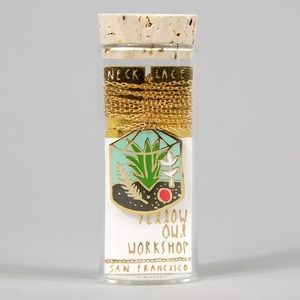 Terrarium necklace golden colored keychain